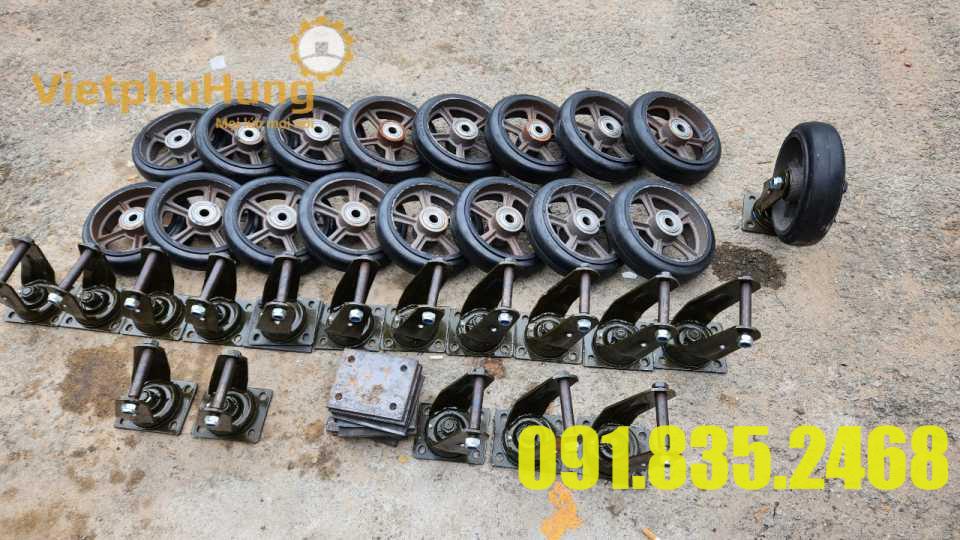 bánh xe đẩy d200 cao su đặc